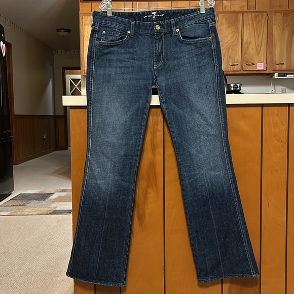 7 For All Mankind A-Pocket Flare Jeans Size 32 Dark Wash Denim - Picture 3 of 16